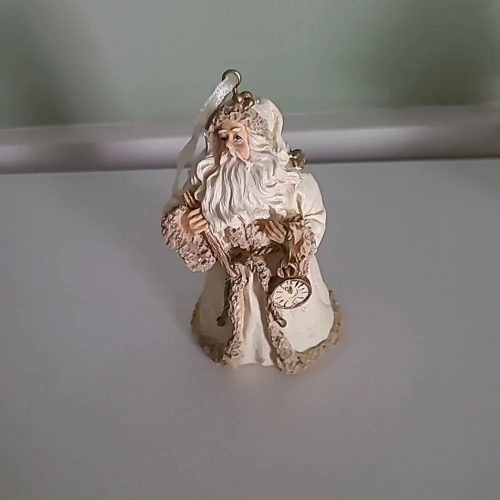 Santa Ornament with Clock